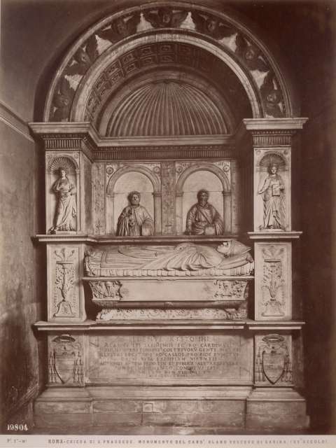 Alinari, Fratelli — Roma - Chiesa di S. Prassede. Monumento del Card. Alano vescovo di Sabina (XV secolo) — insieme